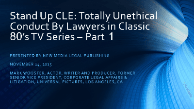Stand Up CLE: Totally Unethical Conduct in 80's TV (Part 1)