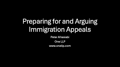 Preparing for and Arguing Immigration Appeals