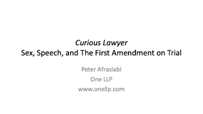 The Curious Lawyer: Sex, Speech and the First Amendment